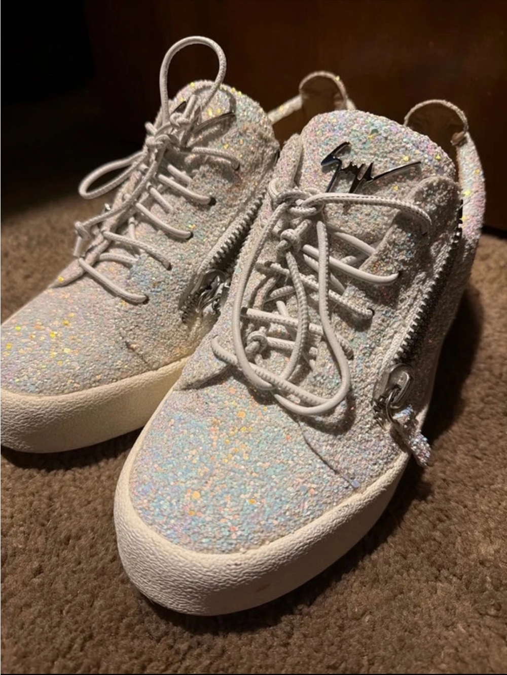 Giuseppe Zanotti Iridescent Glitter Low-Top Sneakers